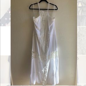 White lace detail maxi dress